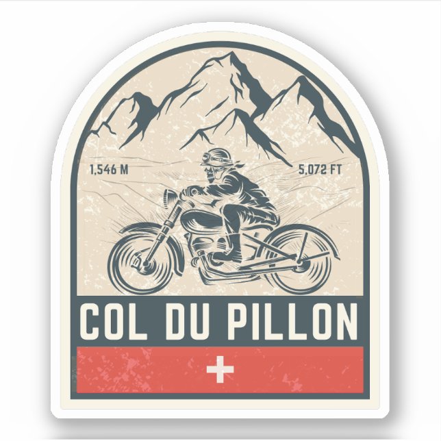  Col du Pillon swiss–alps motorcycle tour Sticker (Front)