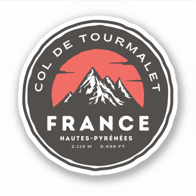 Col du Tourmalet-french mountain pass trip motobi Sticker (Front)