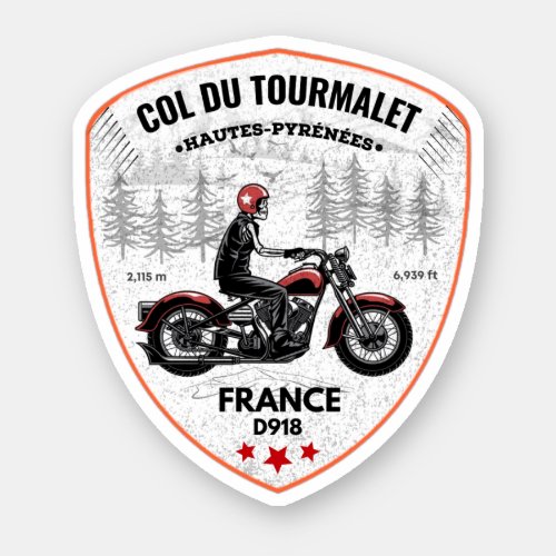 Col du Tourmalet_french mountain pass trip motobik Sticker