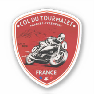 Col du Tourmalet-french mountain pass trip motobik Sticker