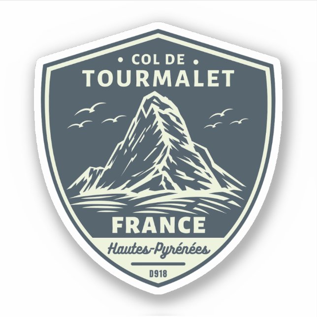 Col du Tourmalet-french mountain pass trip motobik Sticker (Front)