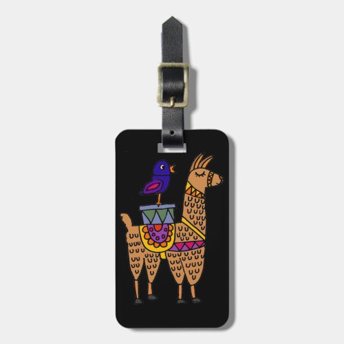 Col Llama with Colorful Blanket and Packages Luggage Tag