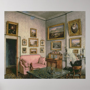 Col. Norcliffe's study at Langton Hall, c.1837 Poster