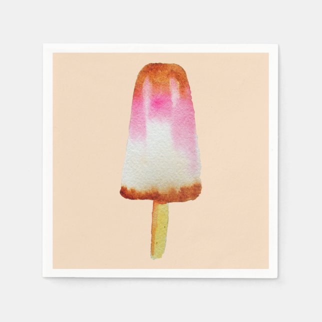 Cola popsicle cute Summertime watercolor art Napkins (Front)