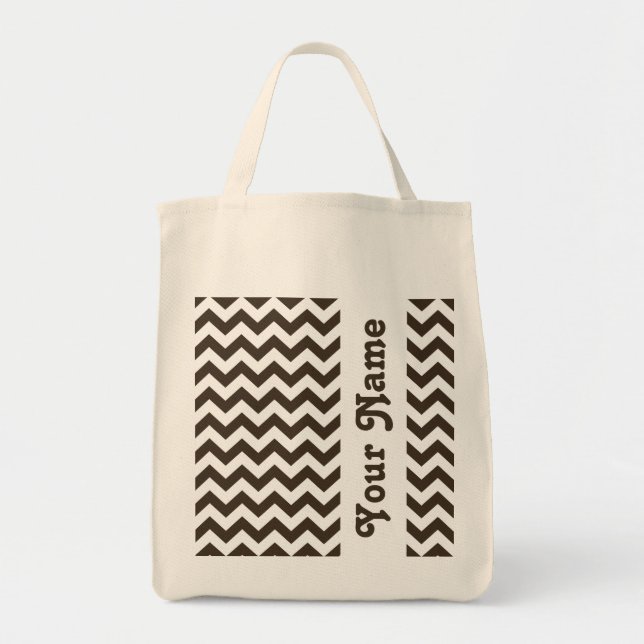 Cola Safari Chevron with customizable name Tote Bag (Front)