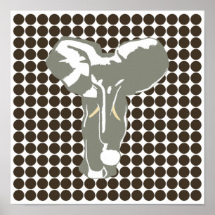 Cola Safari Dot with Pop Art Elephant Poster