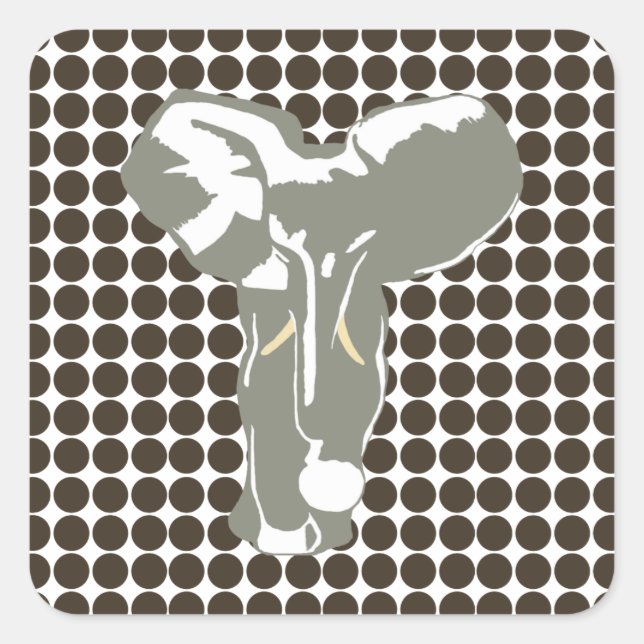 Cola Safari Dot with Pop Art Elephant Square Sticker (Front)
