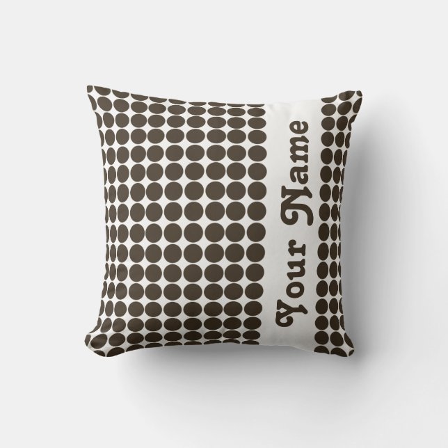 Cola Safari Dots with custom text Throw Pillow (Front)