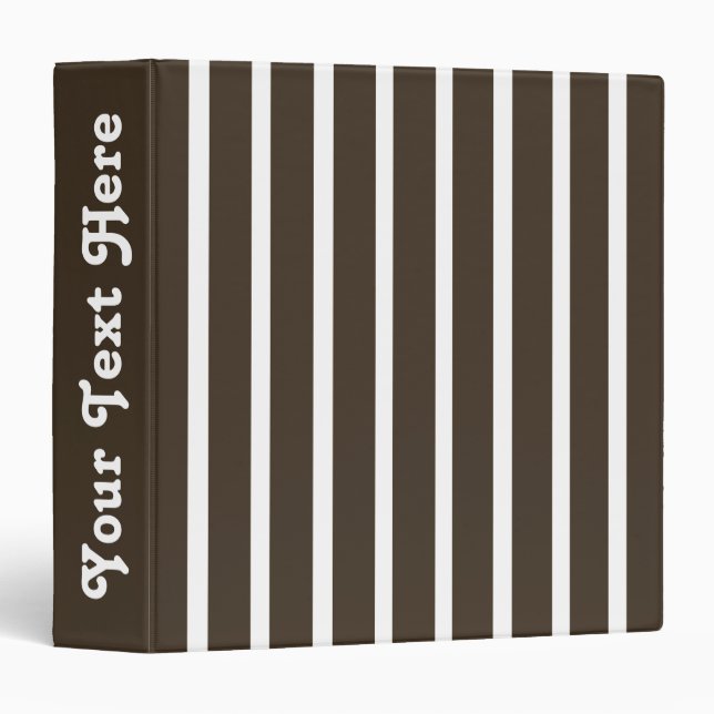 Cola Safari Stripe 3 Ring Binder (Front/Spine)