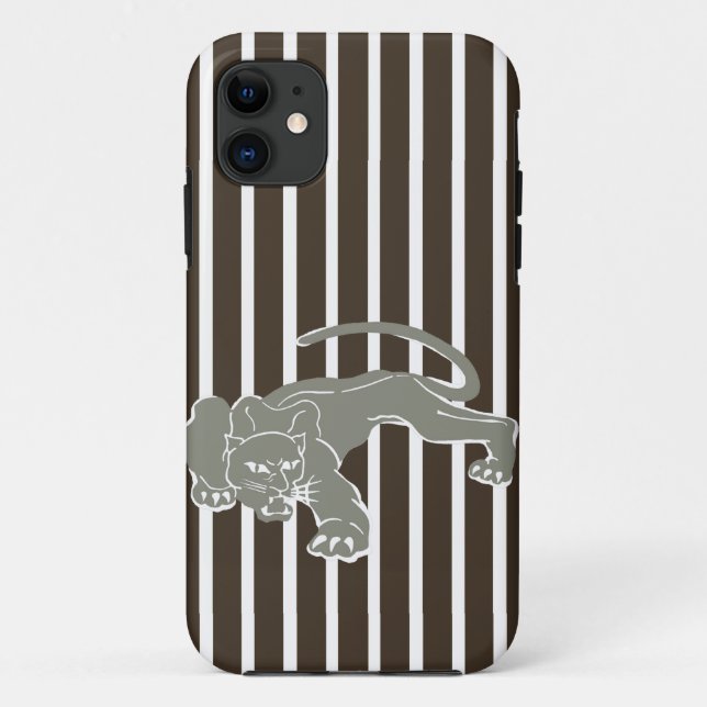 Cola Safari Stripe with Leopard Case-Mate iPhone Case (Back)