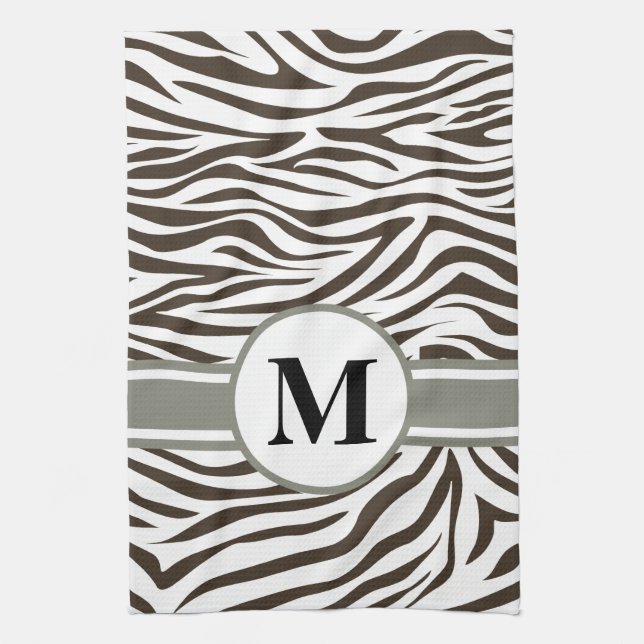 Cola Safari Zebra with monogram Towel (Vertical)