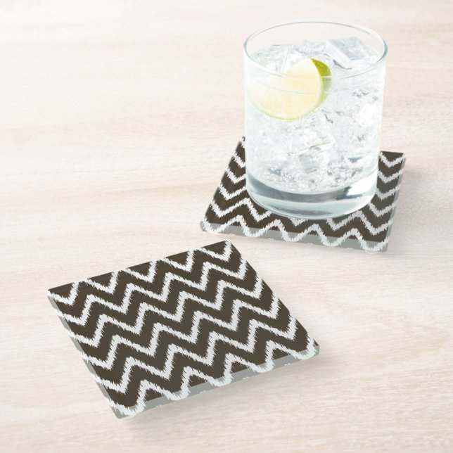 Cola Southern Cottage Chevrons Glass Coaster (Angled)