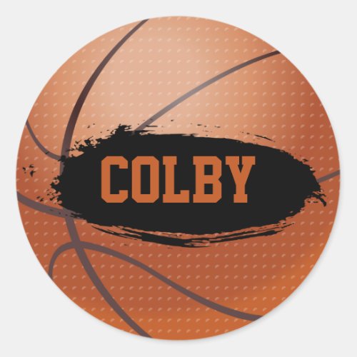 Colby Grunge Personalized Basketball Stickers