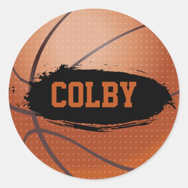 Colby Grunge Personalized Basketball Stickers (Front)