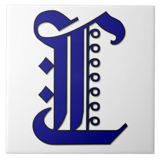 Colchester Letter L in Blue Monogram Tile