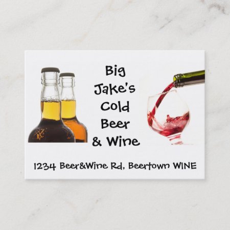 Cold Beer And Wine Liquor Store Business Card