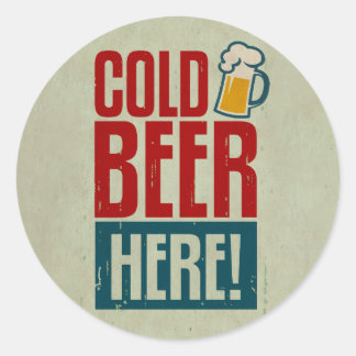 Cold Beer Classic Round Sticker
