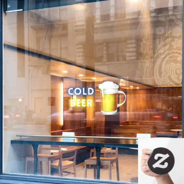 Cold Beer Convenience Store Gas Station Window Cling (Cafe Window)