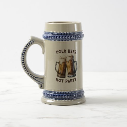 Cold Beer Hot Party Two Pints Perfect Combo Beer Stein