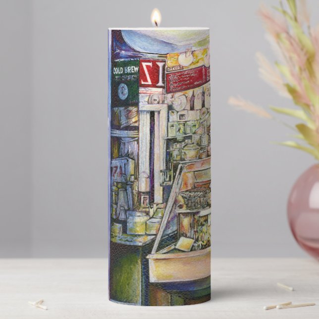 Cold Beer in a Hot Deli  Pillar Candle (In Situ)