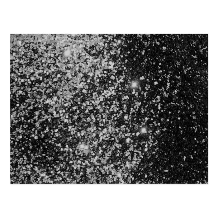 COLD BLACK STEEL WHITE SPARKLE GLITTER BACKGROUND POSTCARD