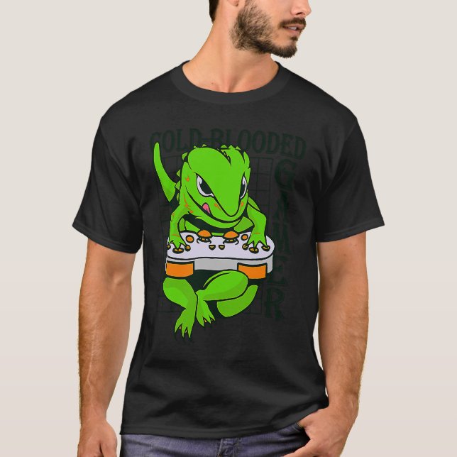cold blooded gamer gecko lizard reptile T-Shirt (Front)