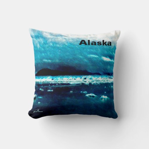 Cold Blue Sea Throw Pillow