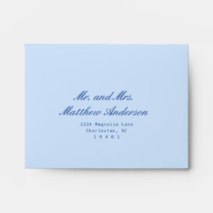 Cold Blue Wedding RSVP Envelope