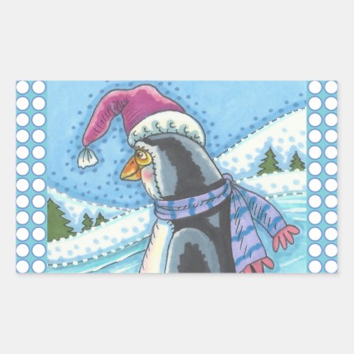 COLD BOTTOM WARM HEART PENGUIN CHRISTMAS STICKERS