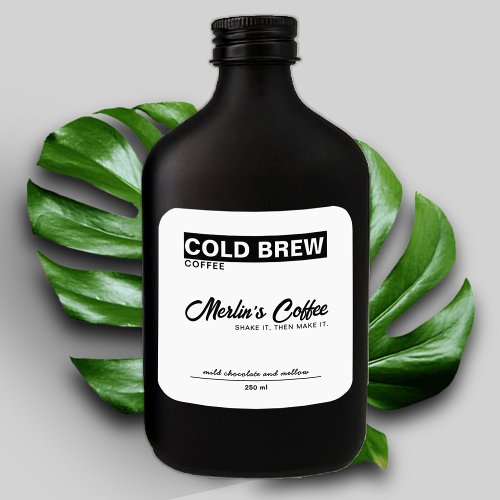 Cold Brew Coffe Product Label Bottle Sticker