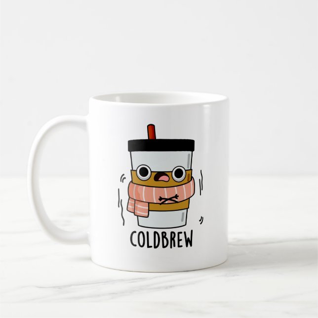 Cold Brew Funny Freezing Coffee Pun  Coffee Mug (Left)