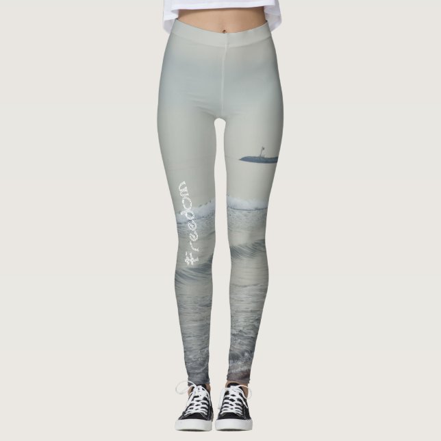 Cold calm sea on a winter day leggings (Front)