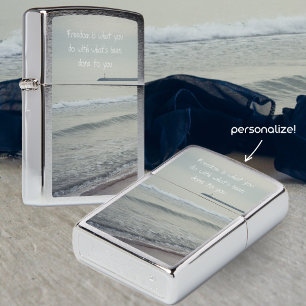 Cold calm sea on a winter day zippo lighter