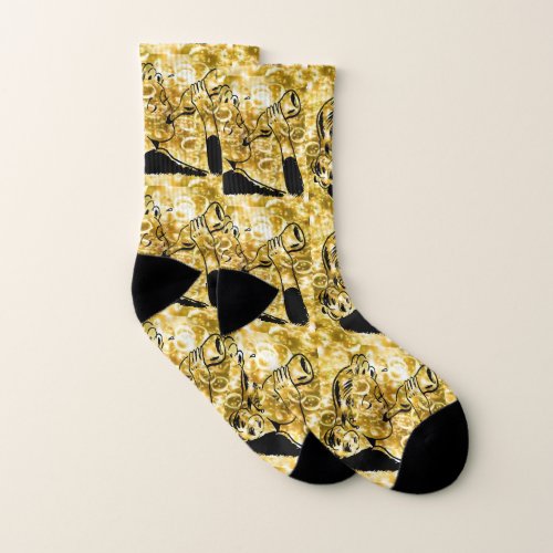 cold champagne bubbles drinking woman socks