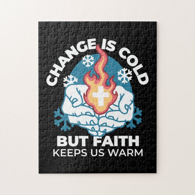 Cold Change, Faith's Fire - Motivational Christian Jigsaw Puzzle (Vertical)