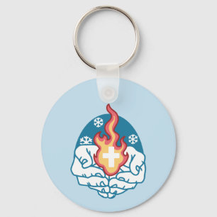 Cold Change, Faith's Fire - Motivational Christian Keychain