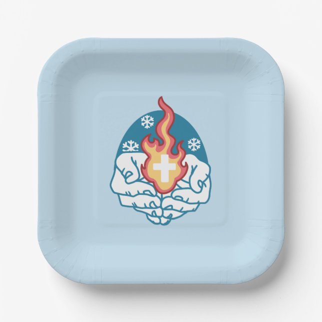 Cold Change, Faith's Fire - Motivational Christian Paper Plates (Front)
