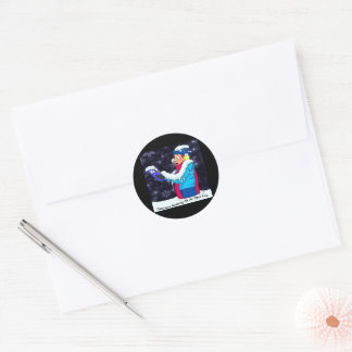 Cold Christmas Caroler Classic Round Sticker
