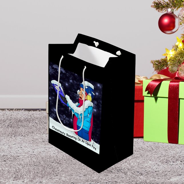 Cold Christmas Caroler Medium Gift Bag (Cold Christmas Caroler Medium Gift Bag)