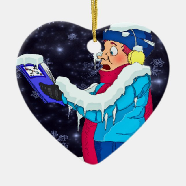 Cold Christmas Caroler Ornament (Front)