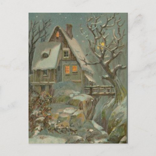 Cold Christmas Night Holiday Postcard