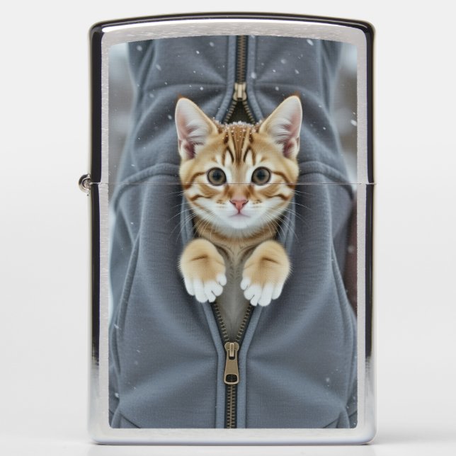 Cold Days Cat Zippo Lighter (Front)