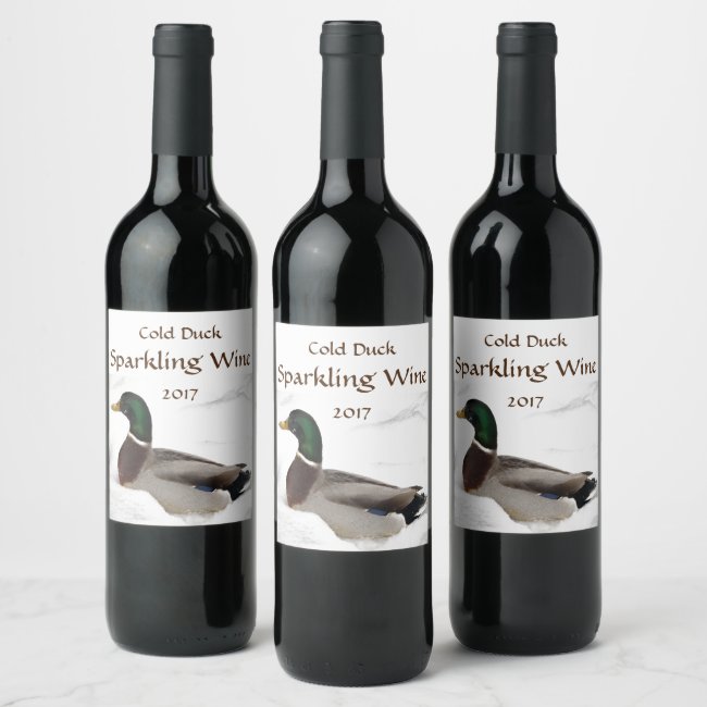 Cold Duck in White Snow Sparkling Wine Label