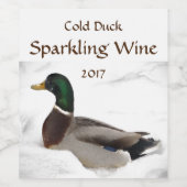Cold Duck in White Snow Sparkling Wine Label | Zazzle