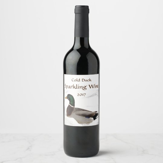 Cold Duck in White Snow Sparkling Wine Label | Zazzle.com