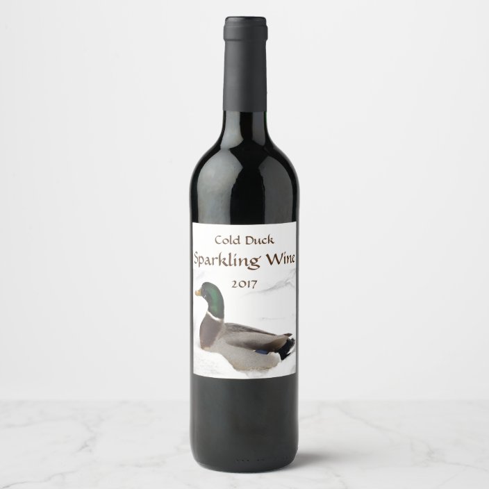 Cold Duck in White Snow Sparkling Wine Label | Zazzle.com