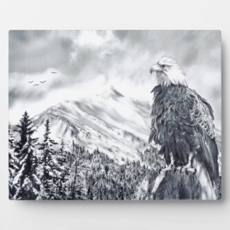 Cold Eagle and Mountains Plaque
