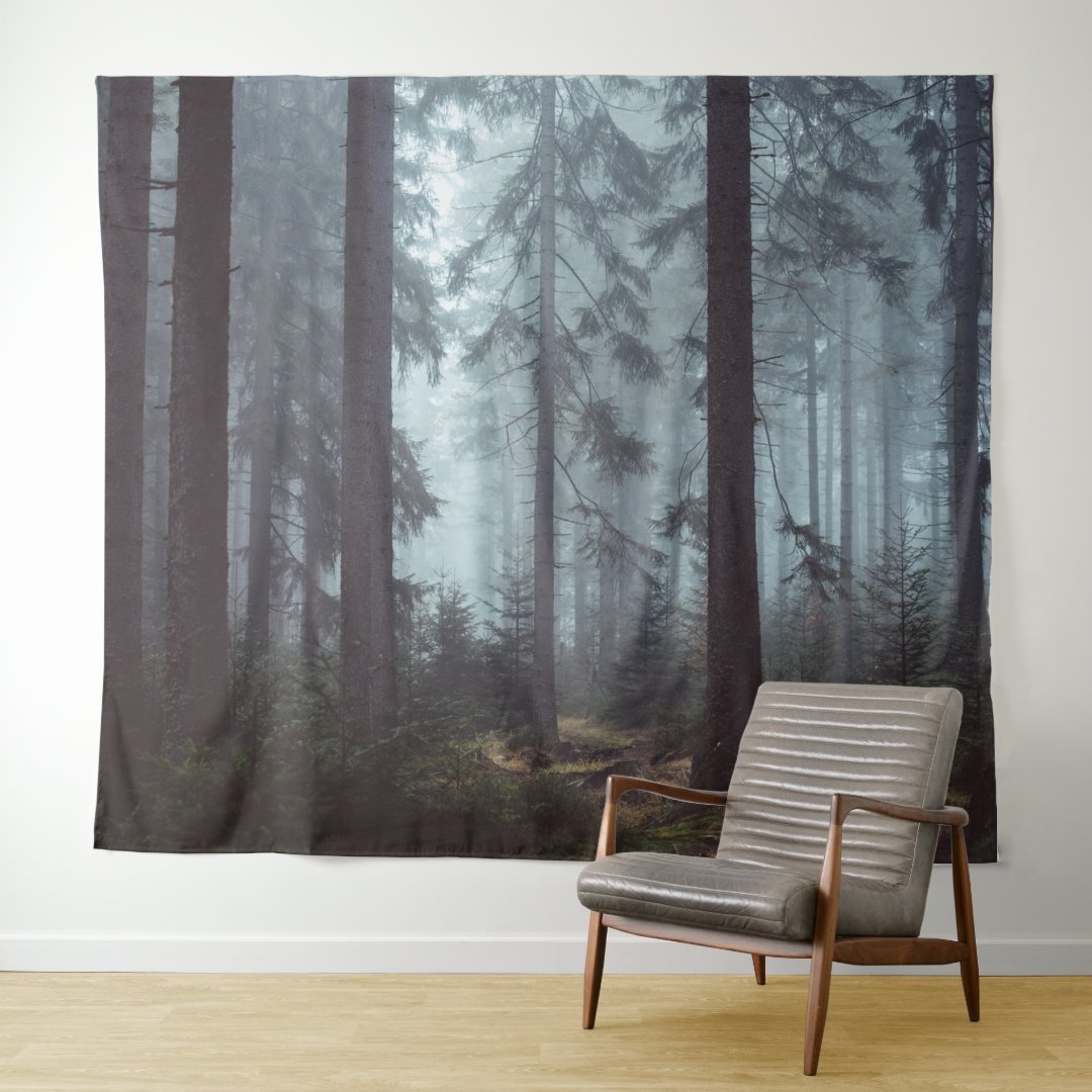 Cold Forest Mountain Nature Wall Hanging Tapestry Zazzle