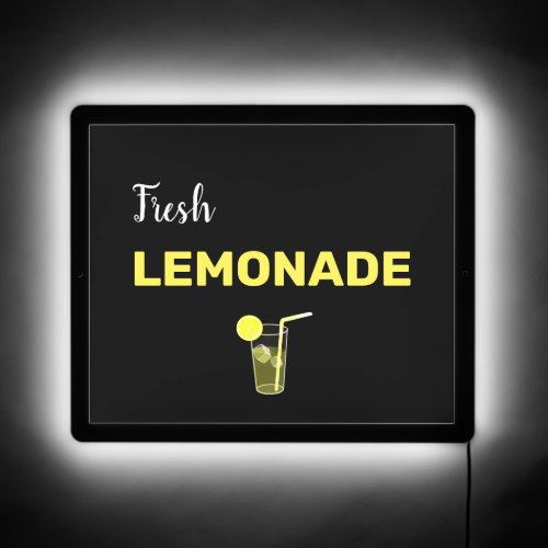Cold Fresh Lemonade on Black LED Sign