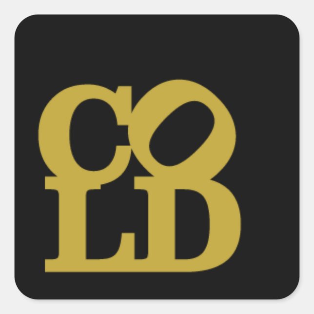 Cold - Gold on Black Square Sticker (Front)